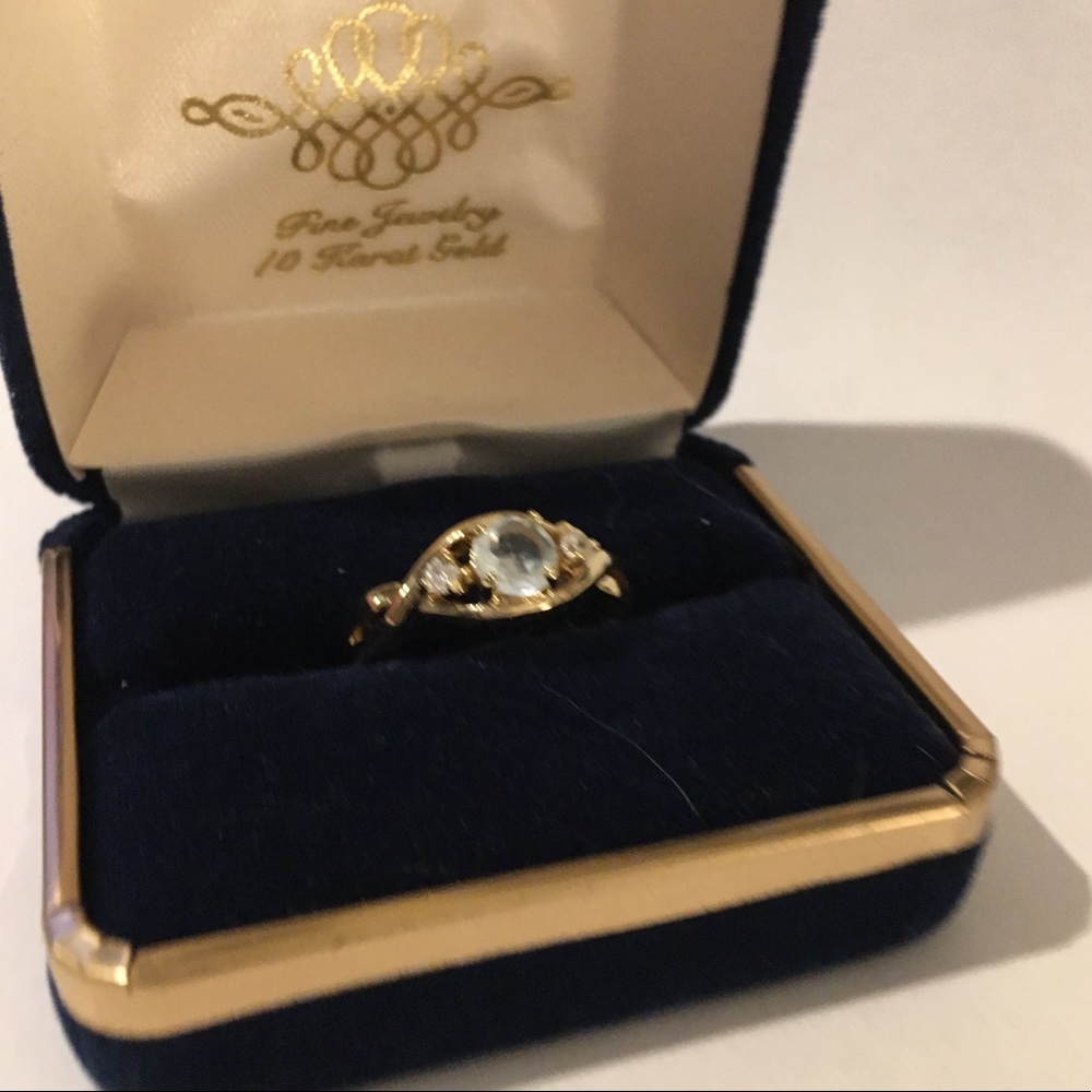 Genuine blue quartz gold plated ring - Picture 5 of 6